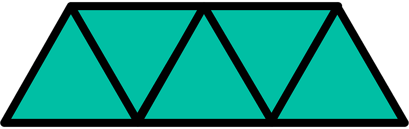 Teal-Green Triangles Fraction 5:5