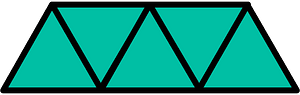Teal-Green Triangles Fraction 5:5