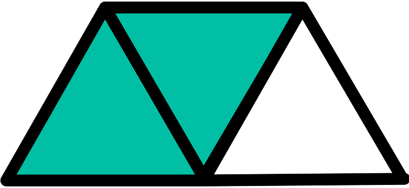Teal-Green Triangles Fraction 2:3