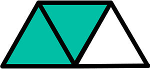 Teal-Green Triangles Fraction 2:3