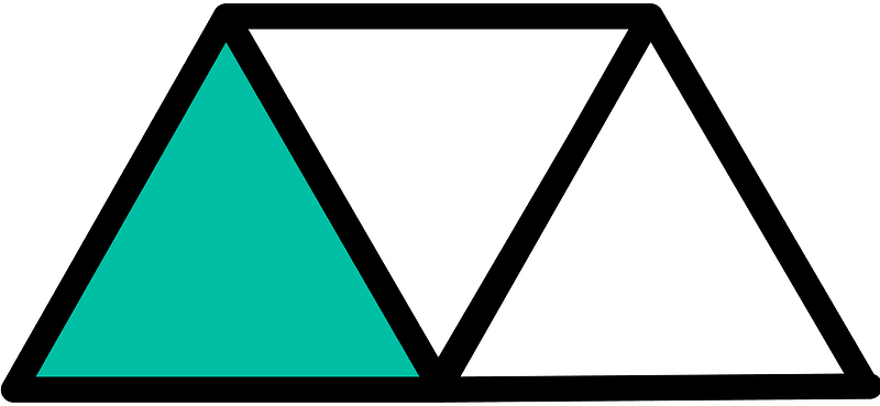 Teal-Green Triangles Fraction 1:3