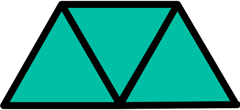 Teal-Green Triangles Fraction 3:3