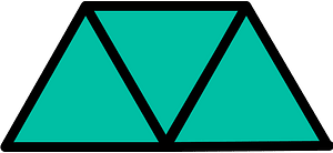 Teal-Green Triangles Fraction 3:3