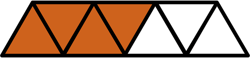 Orange-Brown Triangles Fraction 4:7