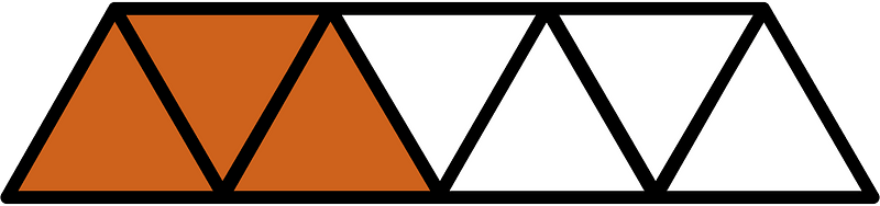 Orange-Brown Triangles Fraction 3:7