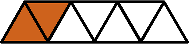 Orange-Brown Triangles Fraction 2:7