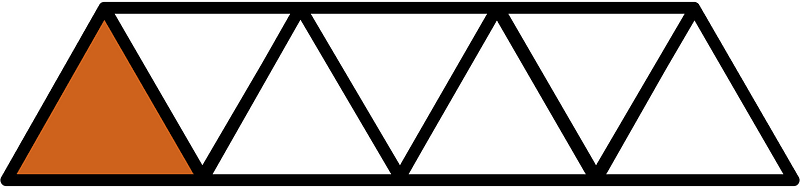 Orange-Brown Triangles Fraction 1:7