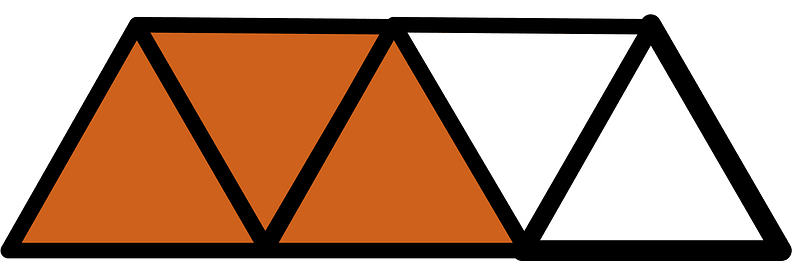 Orange-Brown Triangles Fraction 3:5