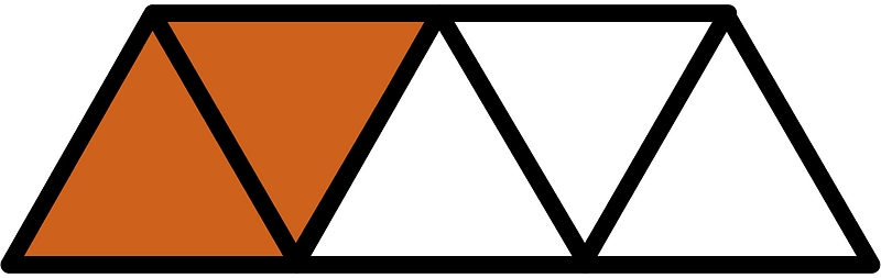 Orange-Brown Triangles Fraction 2:5