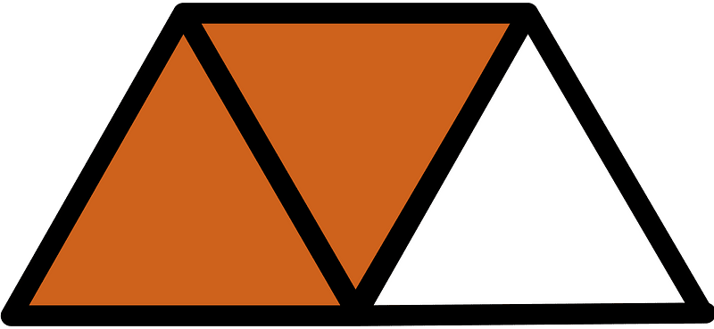 Orange-Brown Triangles Fraction 2:3