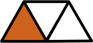 Orange-Brown Triangles Fraction 1:3