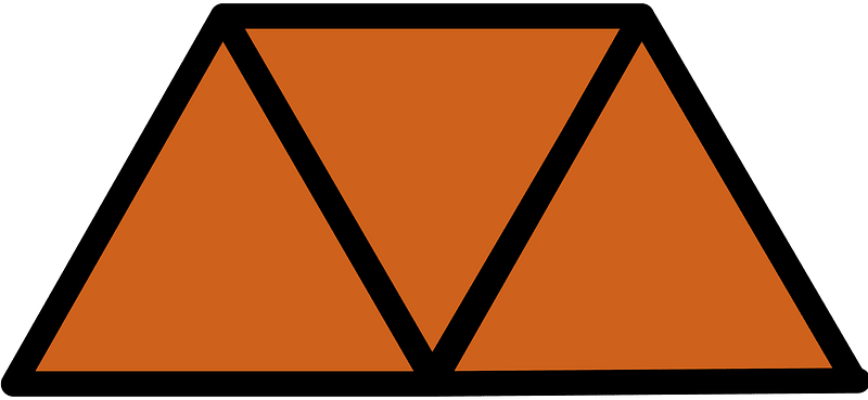 Orange-Brown Triangles Fraction 3:3