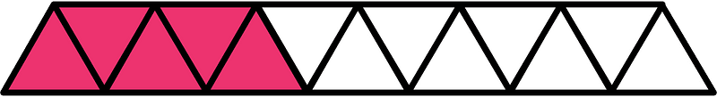 Pink Triangles Fraction 5:13