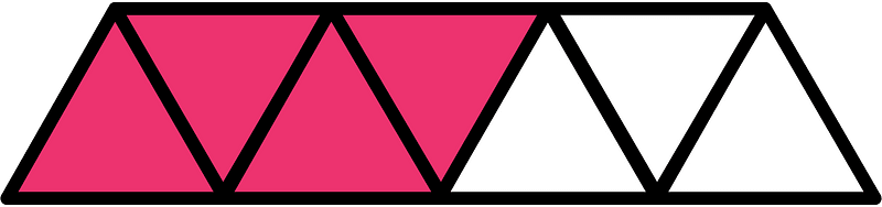 Pink Triangles Fraction 4:7