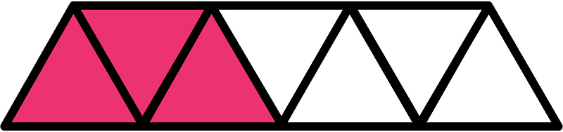 Pink Triangles Fraction 3:7