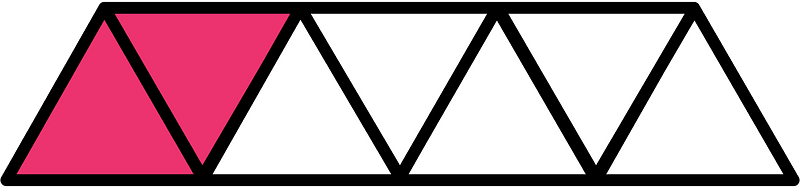 Pink Triangles Fraction 2:7