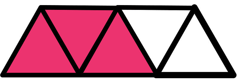 Pink Triangles Fraction 3:5