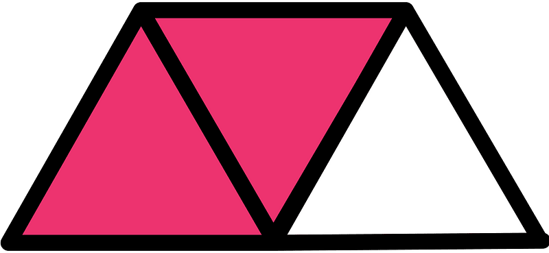 Pink Triangles Fraction 2:3