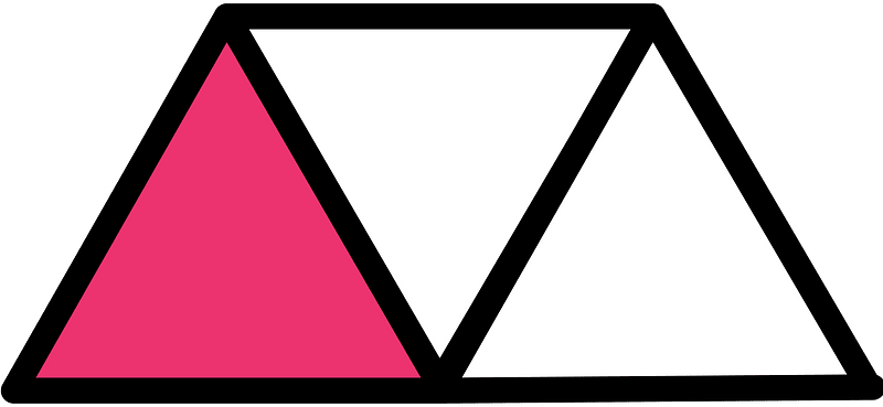 Pink Triangles Fraction 1:3