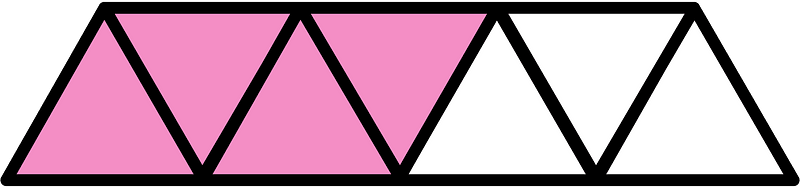 Purple Triangles Fraction 4:7
