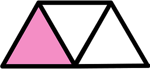 Purple Triangles Fraction 1:3