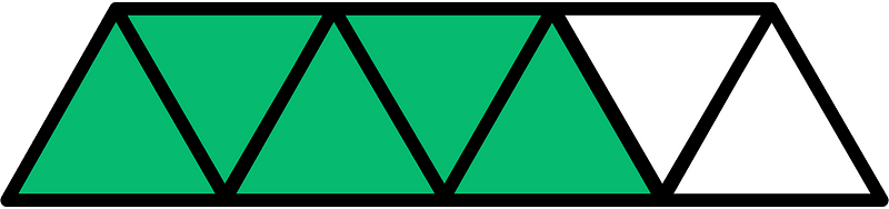 Green Triangles Fraction 5:7