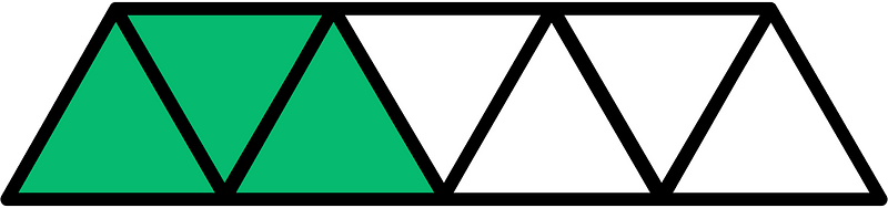 Green Triangles Fraction 3:7