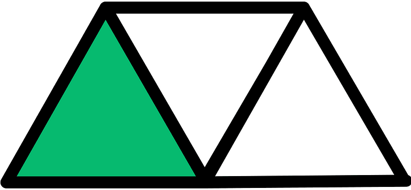 Green Triangles Fraction 1:3