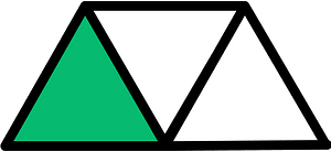 Green Triangles Fraction 1:3