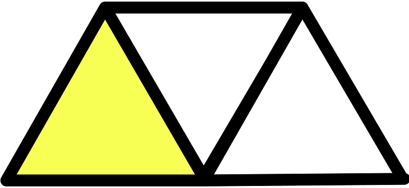 Yellow Triangles Fraction 1:3