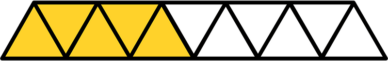 Yellow-Amber Triangles Fraction 5:11