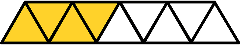 Yellow-Amber Triangles Fraction 4:9