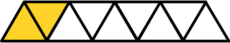 Yellow-Amber Triangles Fraction 2:9
