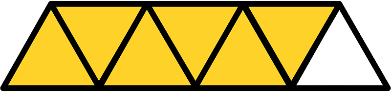 Yellow-Amber Triangles Fraction 6:7