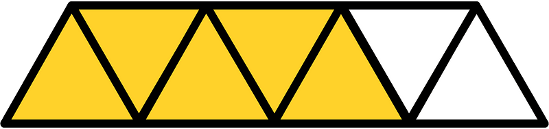 Yellow-Amber Triangles Fraction 5:7