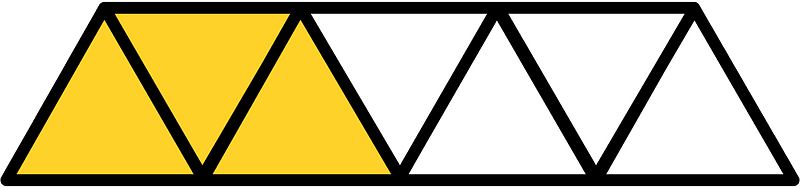 Yellow-Amber Triangles Fraction 3:7