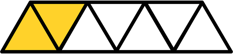 Yellow-Amber Triangles Fraction 2:7