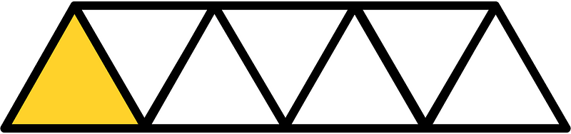 Yellow-Amber Triangles Fraction 1:7