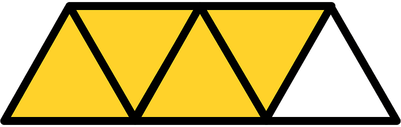 Yellow-Amber Triangles Fraction 4:5