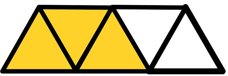 Yellow-Amber Triangles Fraction 3:5