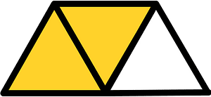 Yellow-Amber Triangles Fraction 2:3