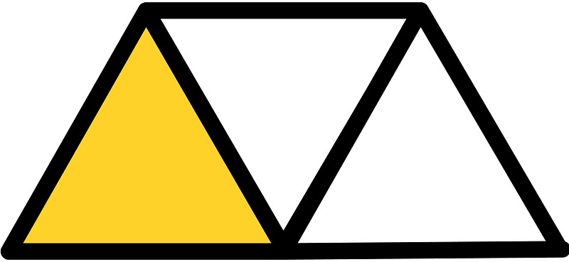 Yellow-Amber Triangles Fraction 1:3