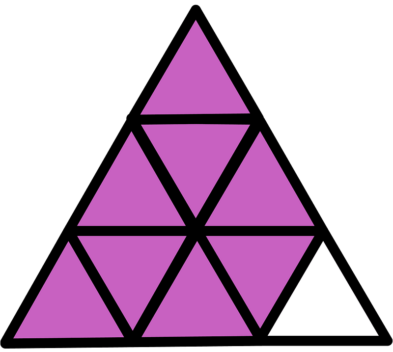 Magenta Triangle Fraction 8:9