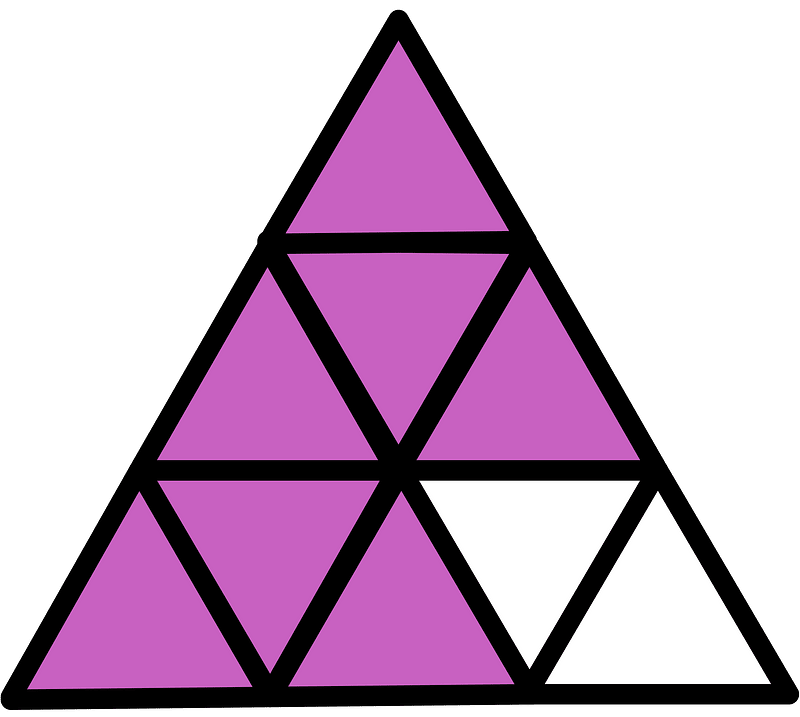 Magenta Triangle Fraction 7:9