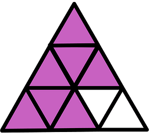 Magenta Triangle Fraction 7:9