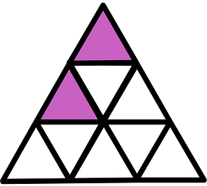 Magenta Triangle Fraction 2:9