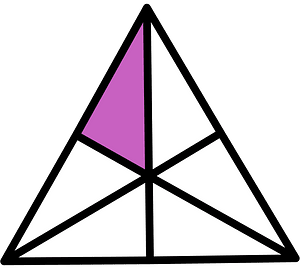 Magenta Triangle Fraction 1:6