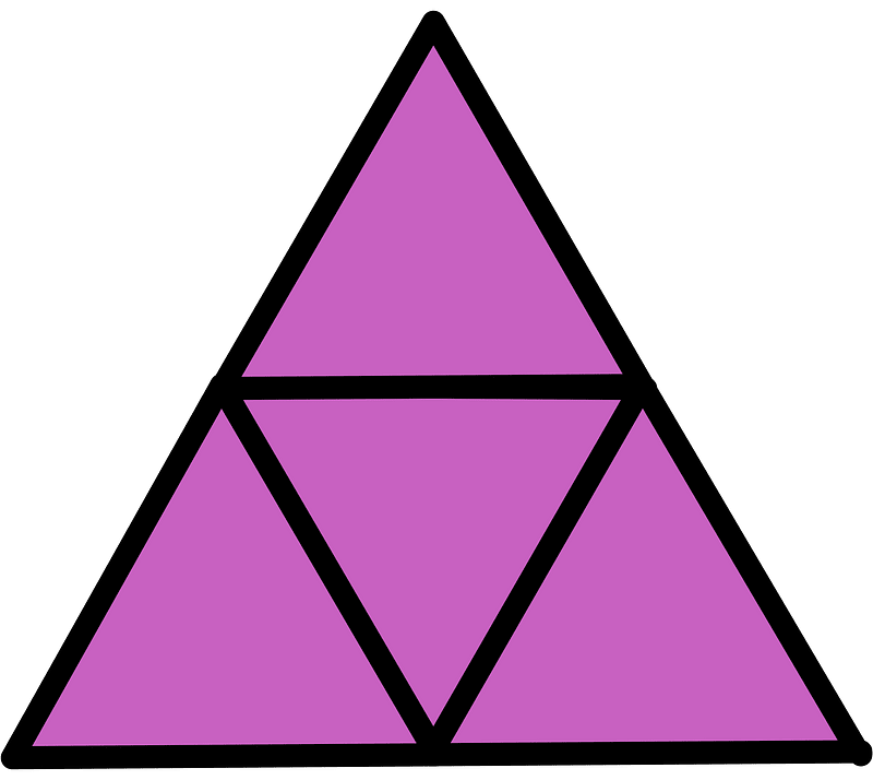 Magenta Triangle Fraction 4:4