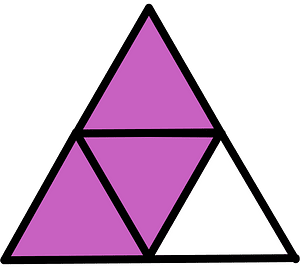 Magenta Triangle Fraction 3:4