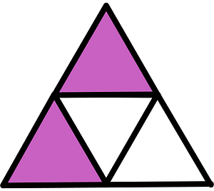 Magenta Triangle Fraction 2:4